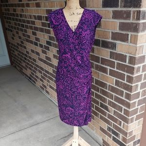 Like New CHAPS Cap Sleeve Patterned Dress